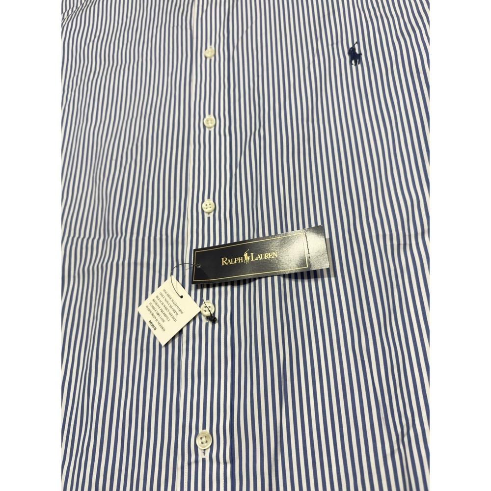 NWT Polo Ralph Lauren Men Classic Button Down Oxford Poplin Shirt Pinstripe 2XLT - Picture 6 of 12
